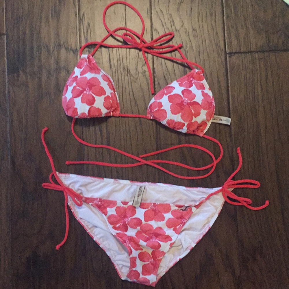 Coral Floral String Bikini